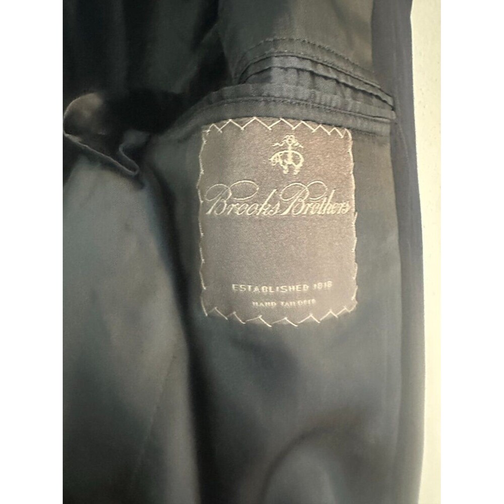 Brooks Brothers Black Pinstripe Wool Blazer 42R Made in USA Classic Tailored - Picture 4 of 9